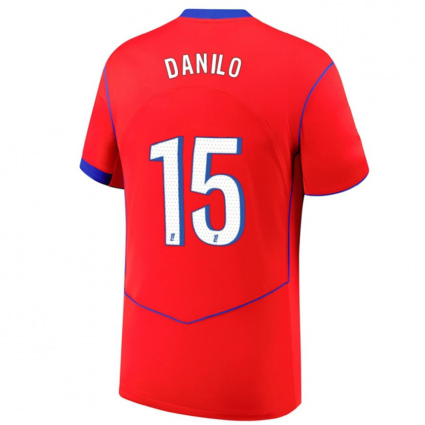 Danxen Hombre Camiseta Danilo Pereira #15 Rojo Azul Blanco Equipación Tercera 2025/26 La Camisa México