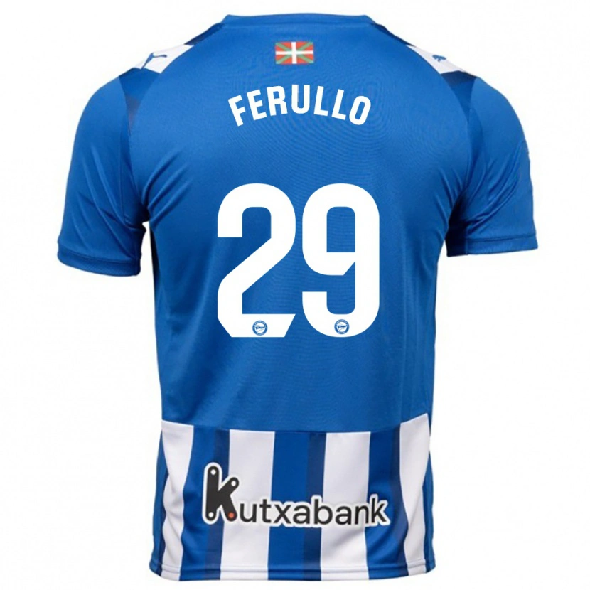 Danxen Mujer Camiseta Flavio Ferullo #29 Azul Blanco 1ª Equipación 2025/26 La Camisa México