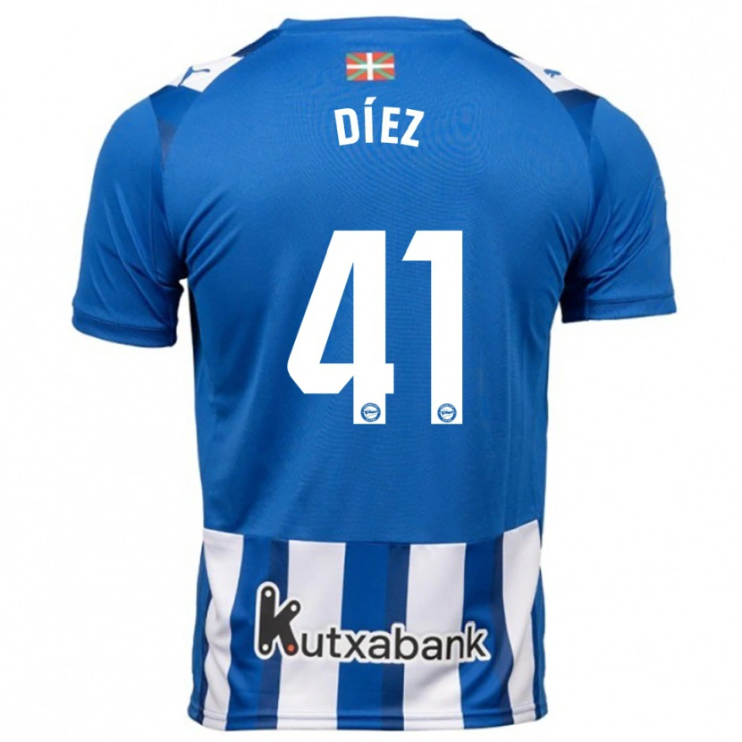 Danxen Mujer Camiseta Victor Díez #41 Azul Blanco 1ª Equipación 2025/26 La Camisa México