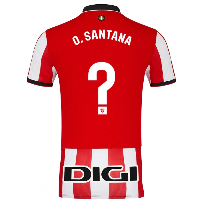 Danxen Mujer Camiseta Olatz Santana Amado #0 Rojo Blanco 1ª Equipación 2025/26 La Camisa México