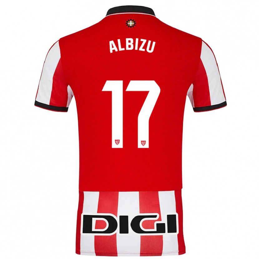 Danxen Mujer Camiseta Alain Albizu #17 Rojo Blanco 1ª Equipación 2025/26 La Camisa México