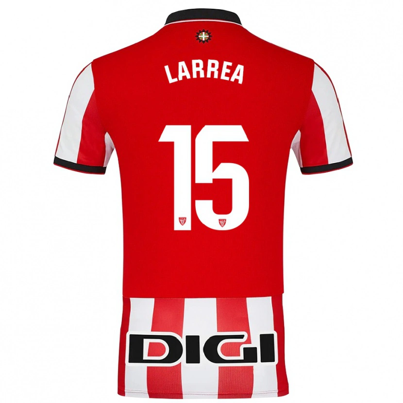 Danxen Mujer Camiseta Beñat Larrea #15 Rojo Blanco 1ª Equipación 2025/26 La Camisa México