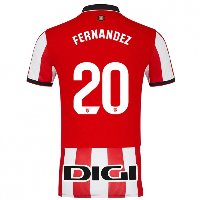 Danxen Mujer Camiseta Hugo Fernández #20 Rojo Blanco 1ª Equipación 2025/26 La Camisa México