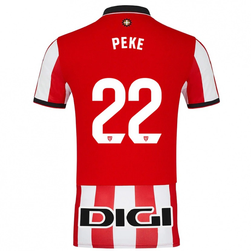 Danxen Mujer Camiseta Ainize Barea Núñez #22 Rojo Blanco 1ª Equipación 2025/26 La Camisa México