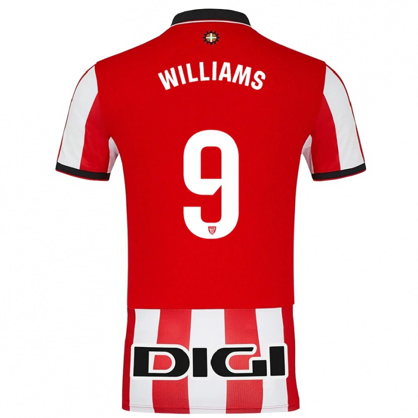 Danxen Mujer Camiseta Iñaki Williams #9 Rojo Blanco 1ª Equipación 2025/26 La Camisa México