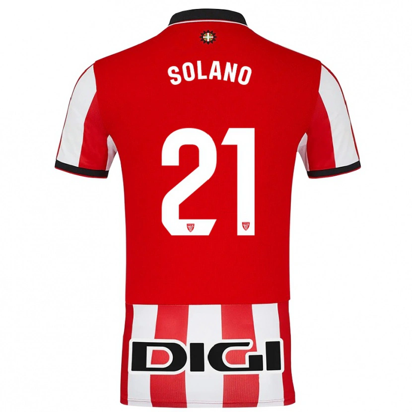 Danxen Mujer Camiseta Bibiane Schulze-Solano #21 Rojo Blanco 1ª Equipación 2025/26 La Camisa México