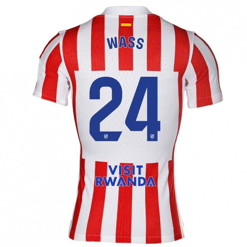 Danxen Mujer Camiseta Daniel Wass #24 Rojo Blanco 1ª Equipación 2025/26 La Camisa México