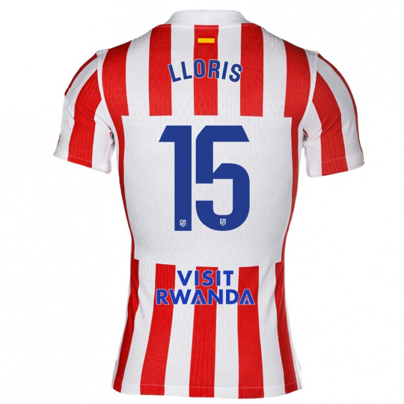 Danxen Mujer Camiseta Silvia Lloris #15 Rojo Blanco 1ª Equipación 2025/26 La Camisa México