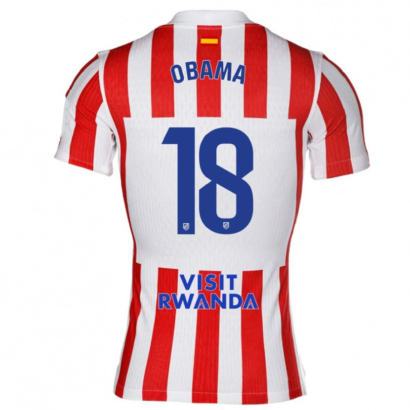 Danxen Mujer Camiseta Salomon Obama #18 Rojo Blanco 1ª Equipación 2025/26 La Camisa México