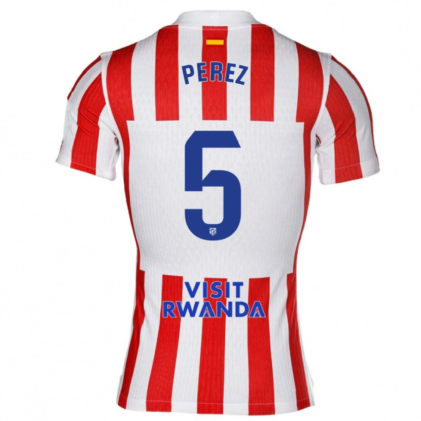 Danxen Mujer Camiseta Xènia Pérez #5 Rojo Blanco 1ª Equipación 2025/26 La Camisa México