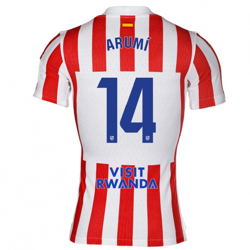 Danxen Mujer Camiseta Joel Arumí #14 Rojo Blanco 1ª Equipación 2025/26 La Camisa México