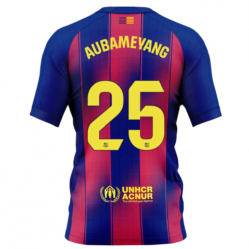 Danxen Mujer Camiseta Pierre Emerick Aubameyang #25 Azul Rojo 1ª Equipación 2025/26 La Camisa México
