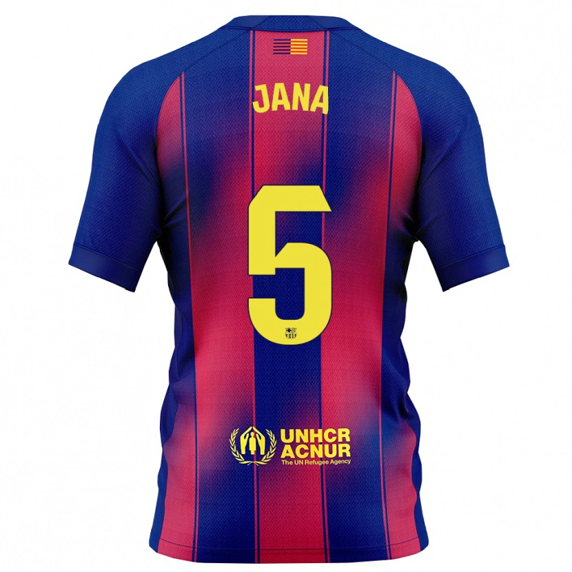 Danxen Mujer Camiseta Jana Fernández #5 Azul Rojo 1ª Equipación 2025/26 La Camisa México