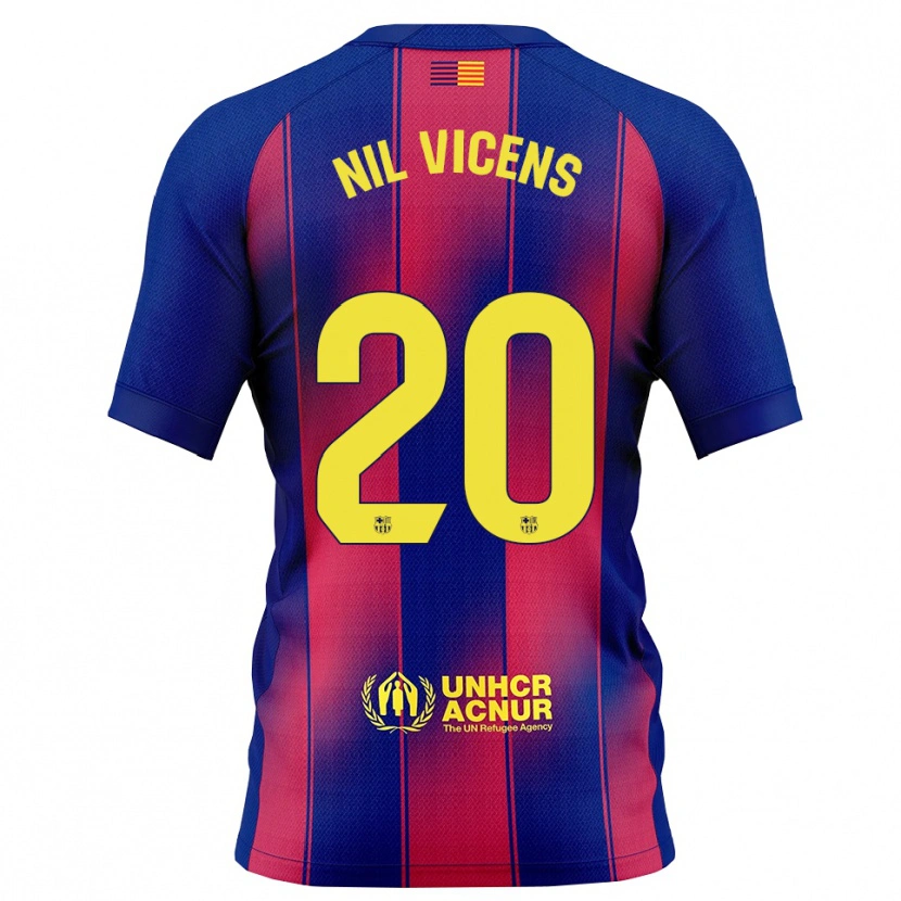 Danxen Mujer Camiseta Nil Vicens #20 Azul Rojo 1ª Equipación 2025/26 La Camisa México