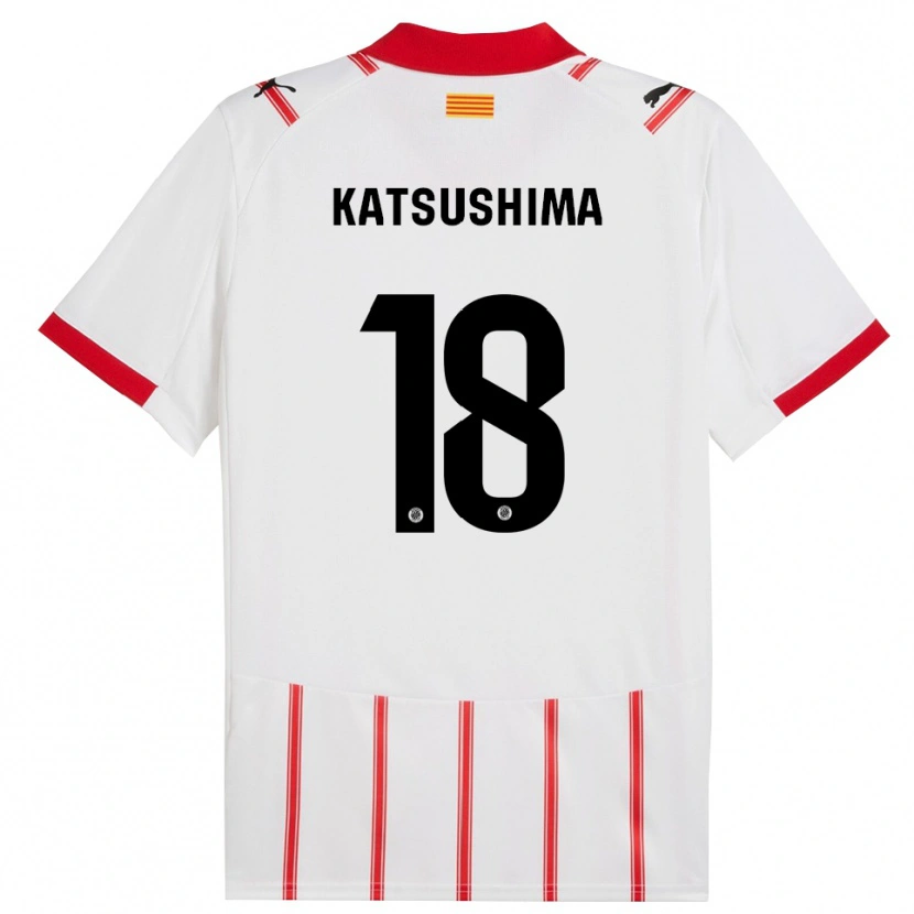 Danxen Mujer Camiseta Shinnosuke Katsushima #18 Blanco Rojo 1ª Equipación 2025/26 La Camisa México