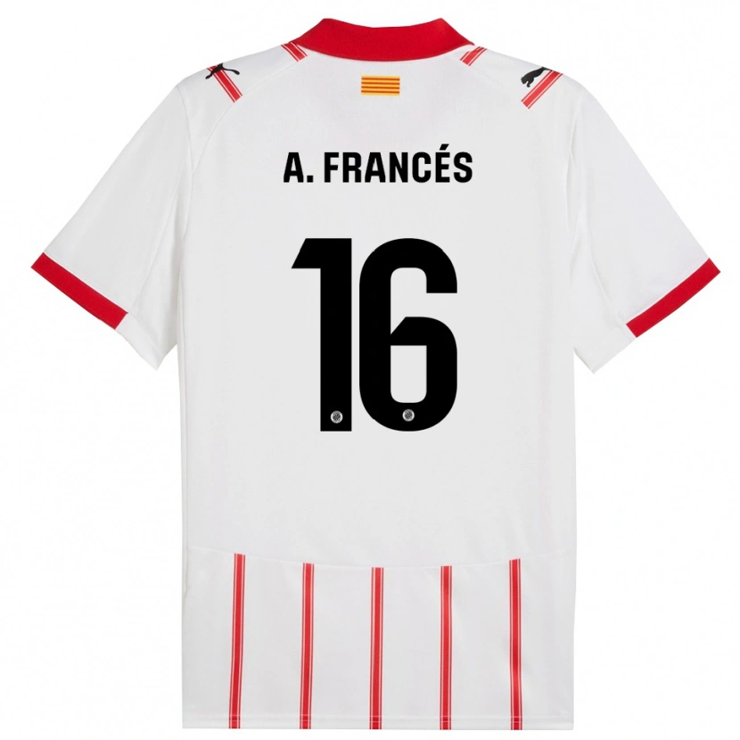 Danxen Mujer Camiseta Alejandro Francés #16 Blanco Rojo 1ª Equipación 2025/26 La Camisa México