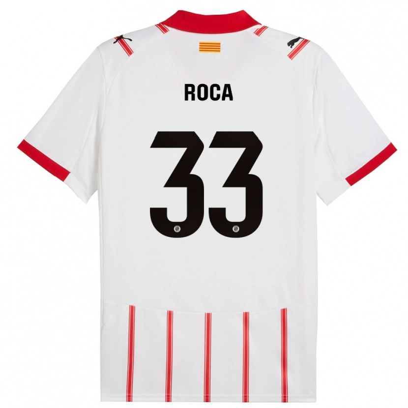 Danxen Mujer Camiseta Joel Roca #33 Blanco Rojo 1ª Equipación 2025/26 La Camisa México