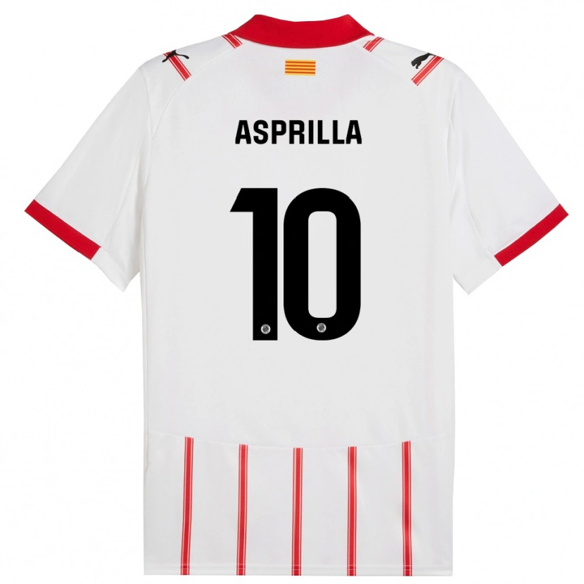 Danxen Mujer Camiseta Yáser Asprilla #10 Blanco Rojo 1ª Equipación 2025/26 La Camisa México