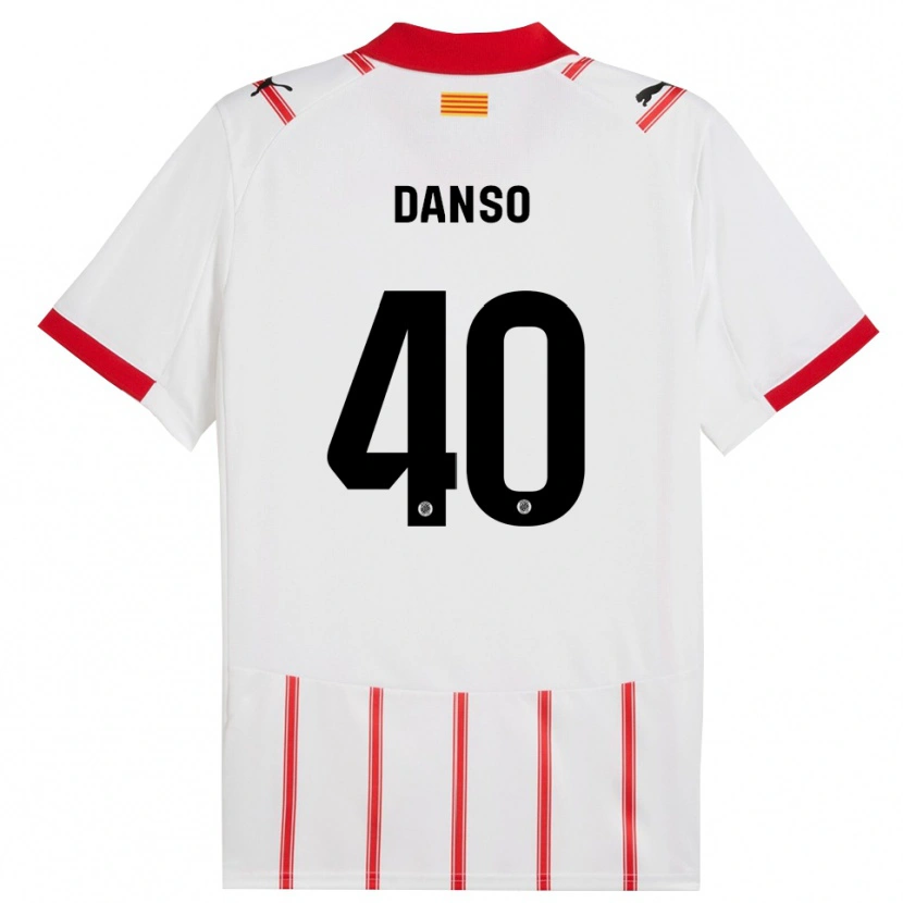 Danxen Mujer Camiseta Jordi Danso #40 Blanco Rojo 1ª Equipación 2025/26 La Camisa México
