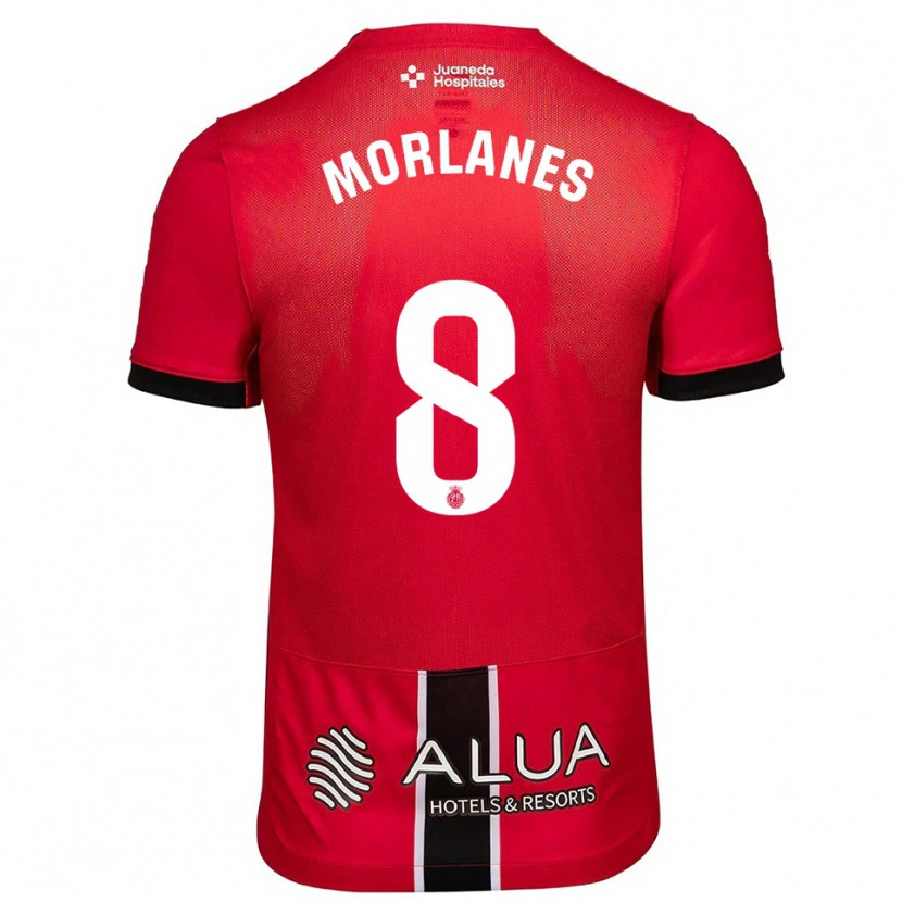 Danxen Mujer Camiseta Manu Morlanes #8 Rojo Negro 1ª Equipación 2025/26 La Camisa México