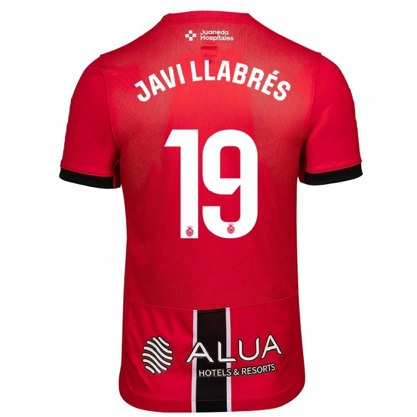 Danxen Mujer Camiseta Javi Llabrés #19 Rojo Negro 1ª Equipación 2025/26 La Camisa México