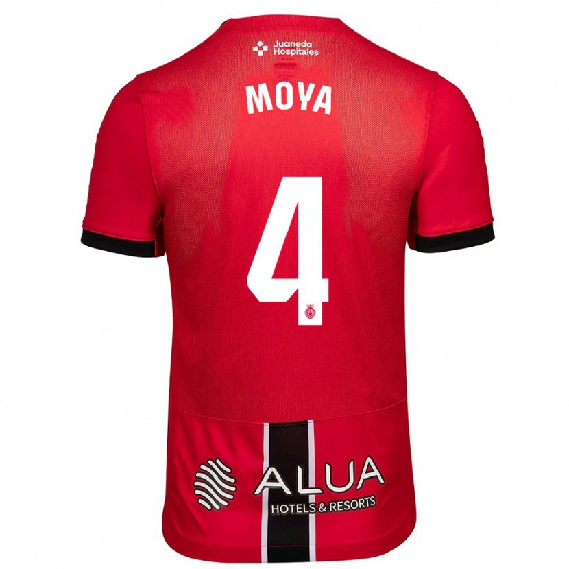 Danxen Mujer Camiseta Pablo Moyá #4 Rojo Negro 1ª Equipación 2025/26 La Camisa México