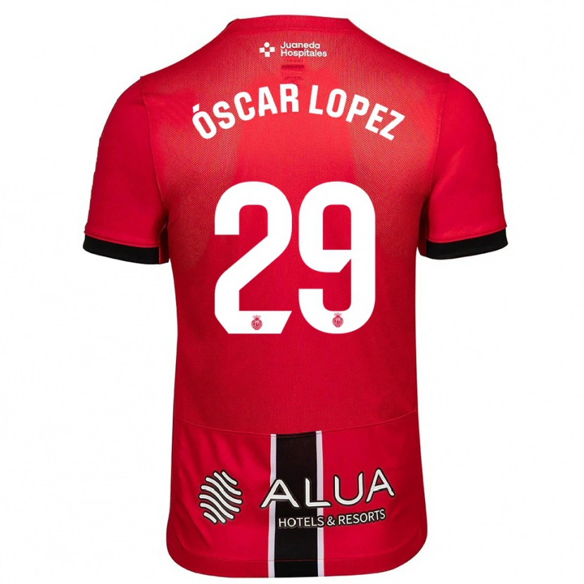 Danxen Mujer Camiseta Óscar López #29 Rojo Negro 1ª Equipación 2025/26 La Camisa México