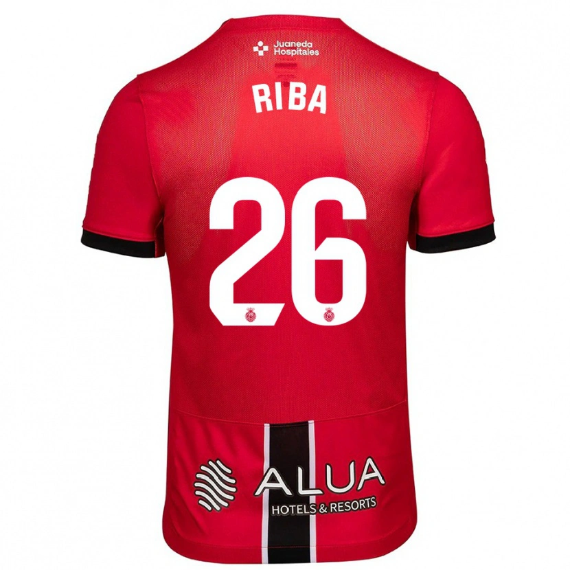 Danxen Mujer Camiseta Cesc Riba #26 Rojo Negro 1ª Equipación 2025/26 La Camisa México