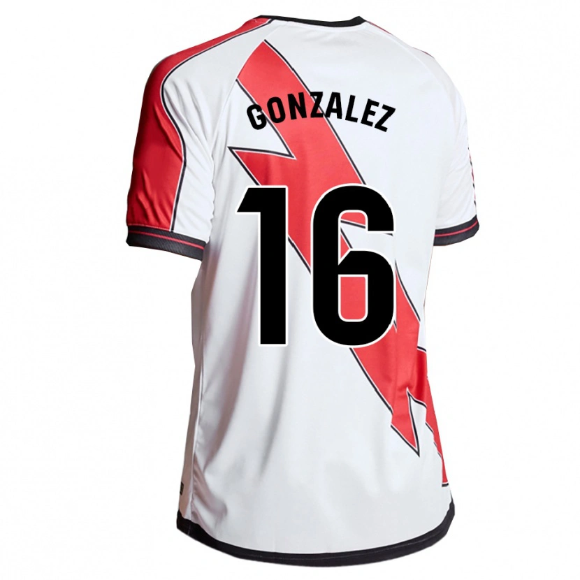 Danxen Mujer Camiseta Aitor González #16 Blanco Rojo 1ª Equipación 2025/26 La Camisa México