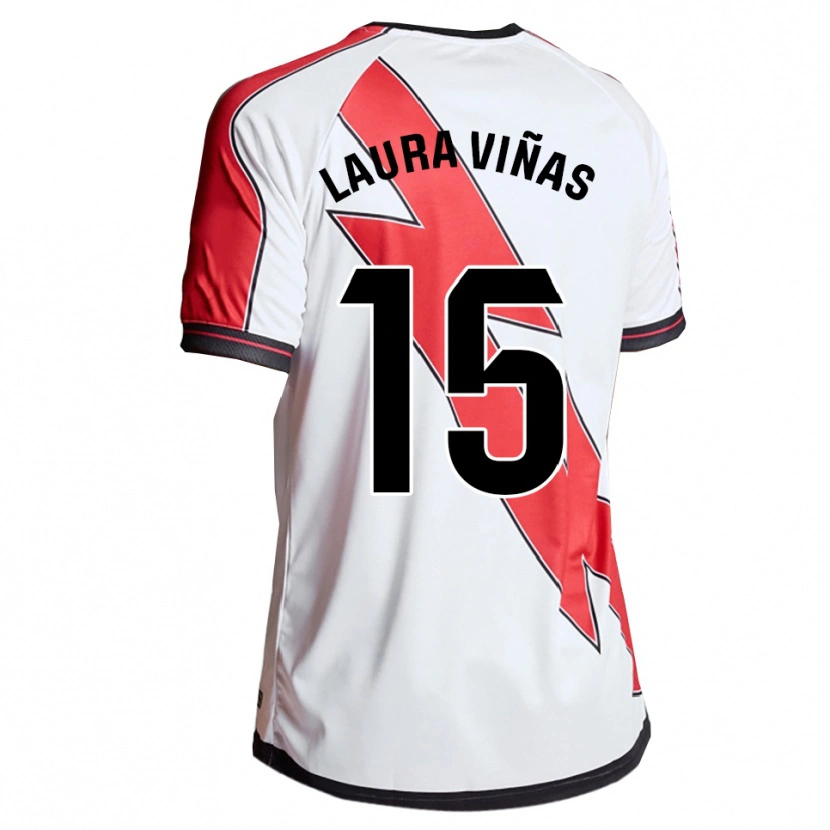 Danxen Mujer Camiseta Laura Viñas Herrera #15 Blanco Rojo 1ª Equipación 2025/26 La Camisa México