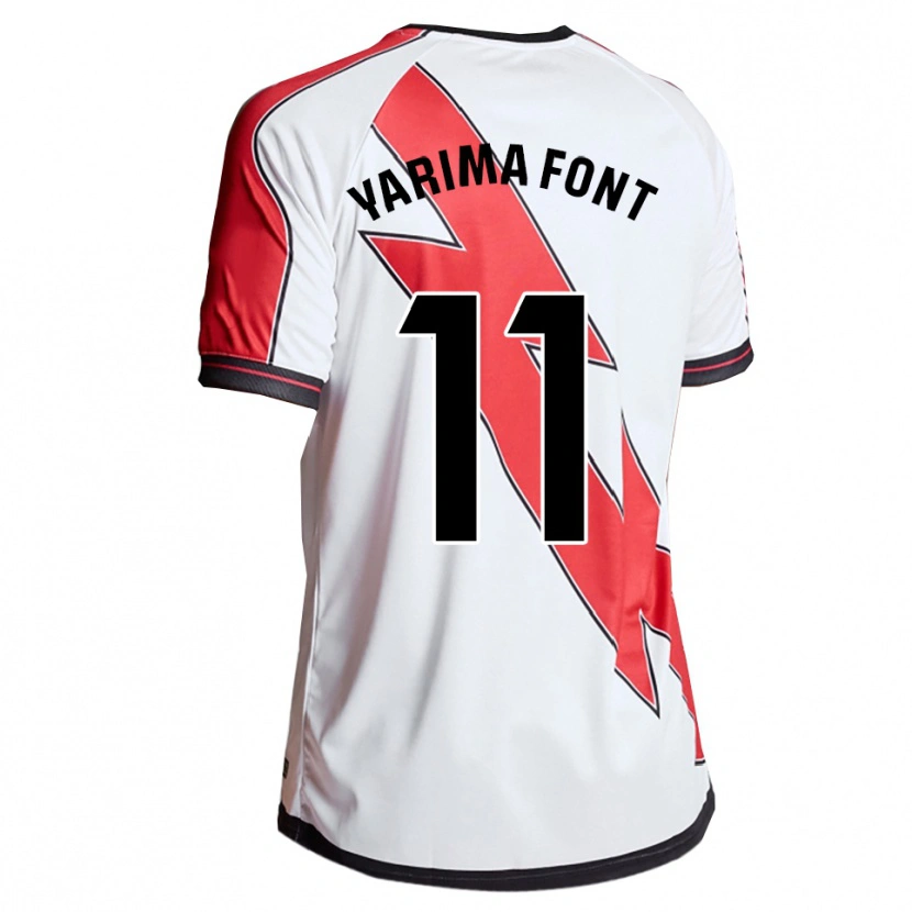 Danxen Mujer Camiseta Yarima Font Barrasa #11 Blanco Rojo 1ª Equipación 2025/26 La Camisa México