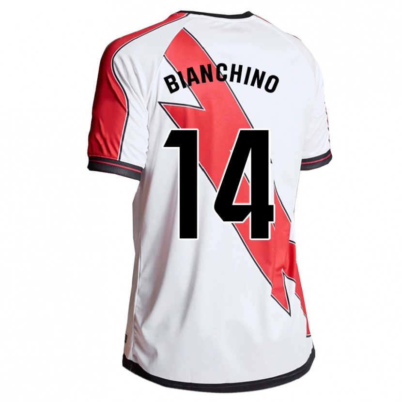 Danxen Mujer Camiseta Nicolò Bianchino #14 Blanco Rojo 1ª Equipación 2025/26 La Camisa México