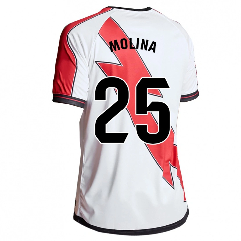 Danxen Mujer Camiseta Adrián Molina #25 Blanco Rojo 1ª Equipación 2025/26 La Camisa México