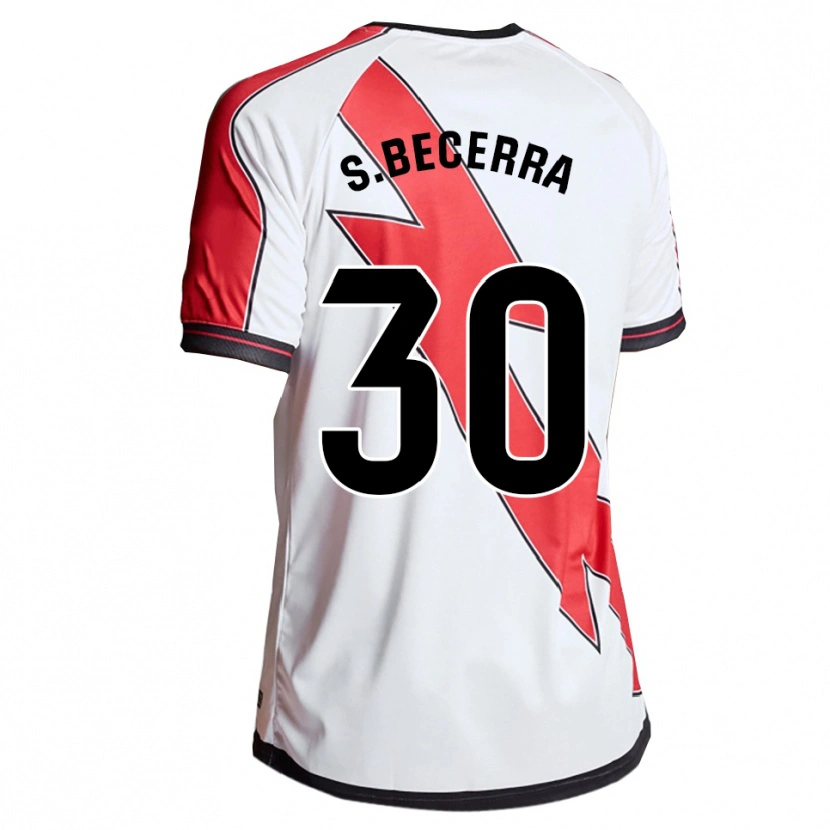 Danxen Mujer Camiseta Samuel Becerra #30 Blanco Rojo 1ª Equipación 2025/26 La Camisa México