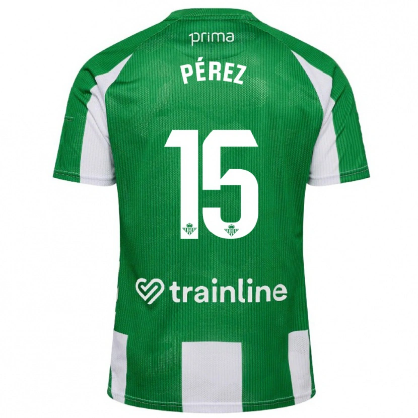 Danxen Mujer Camiseta Álex Pérez #15 Verde Blanco 1ª Equipación 2025/26 La Camisa México
