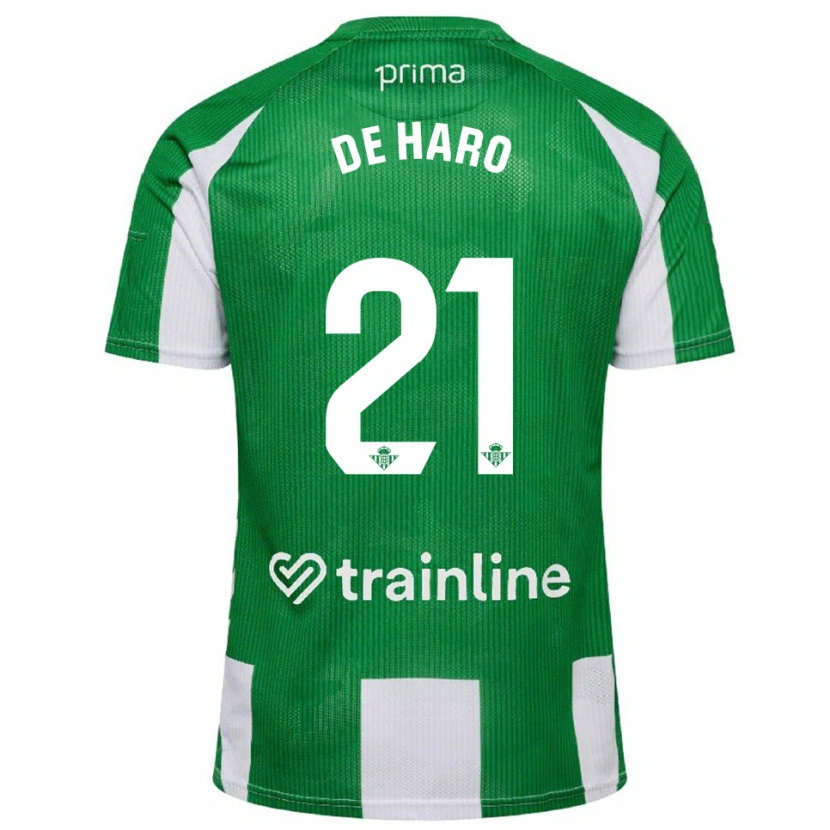 Danxen Mujer Camiseta Alberto De Haro #21 Verde Blanco 1ª Equipación 2025/26 La Camisa México