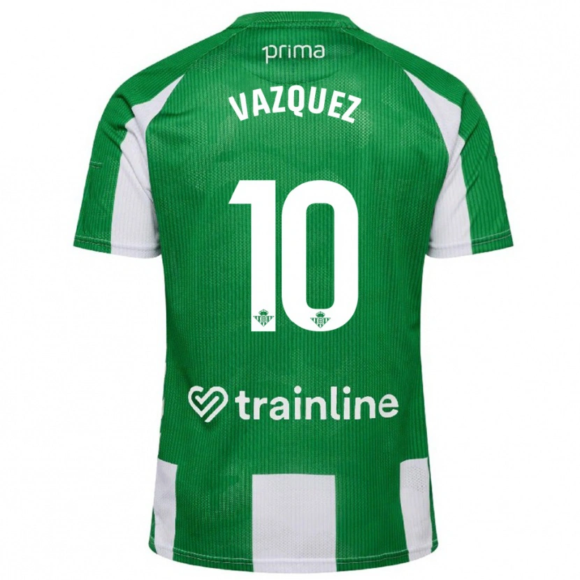 Danxen Mujer Camiseta Alejandro Vázquez #10 Verde Blanco 1ª Equipación 2025/26 La Camisa México