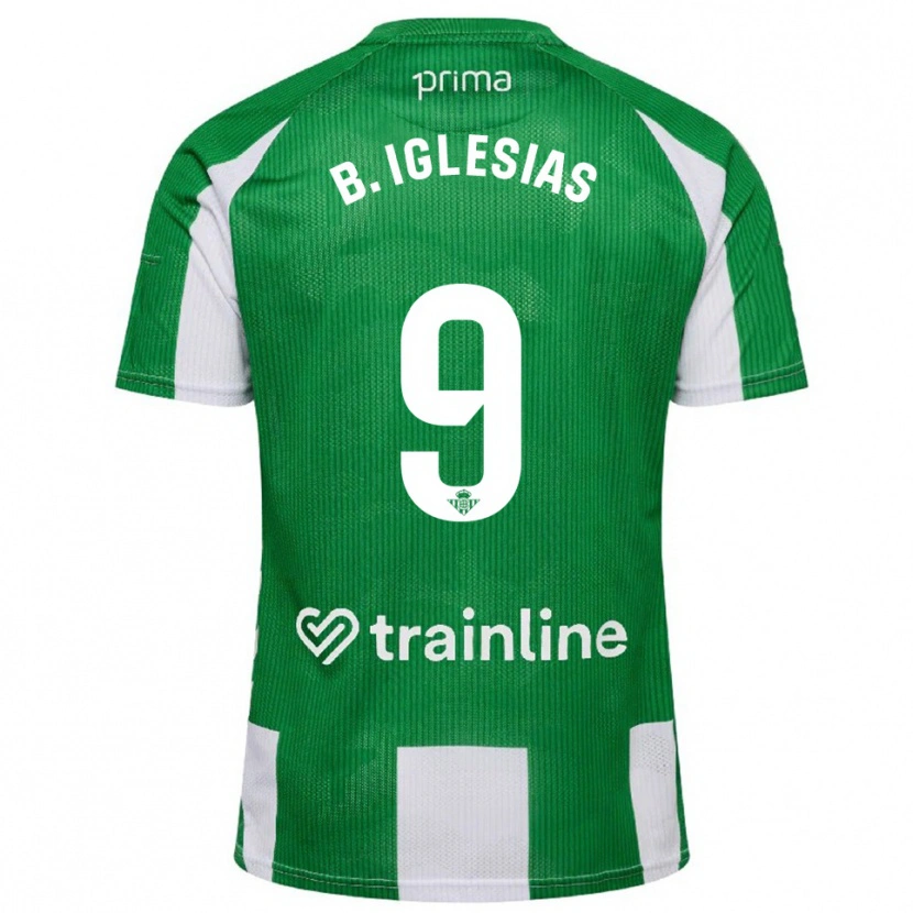 Danxen Mujer Camiseta Borja Iglesias #9 Verde Blanco 1ª Equipación 2025/26 La Camisa México