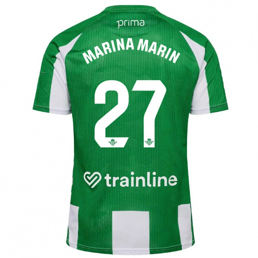 Danxen Mujer Camiseta Marina Marín #27 Verde Blanco 1ª Equipación 2025/26 La Camisa México