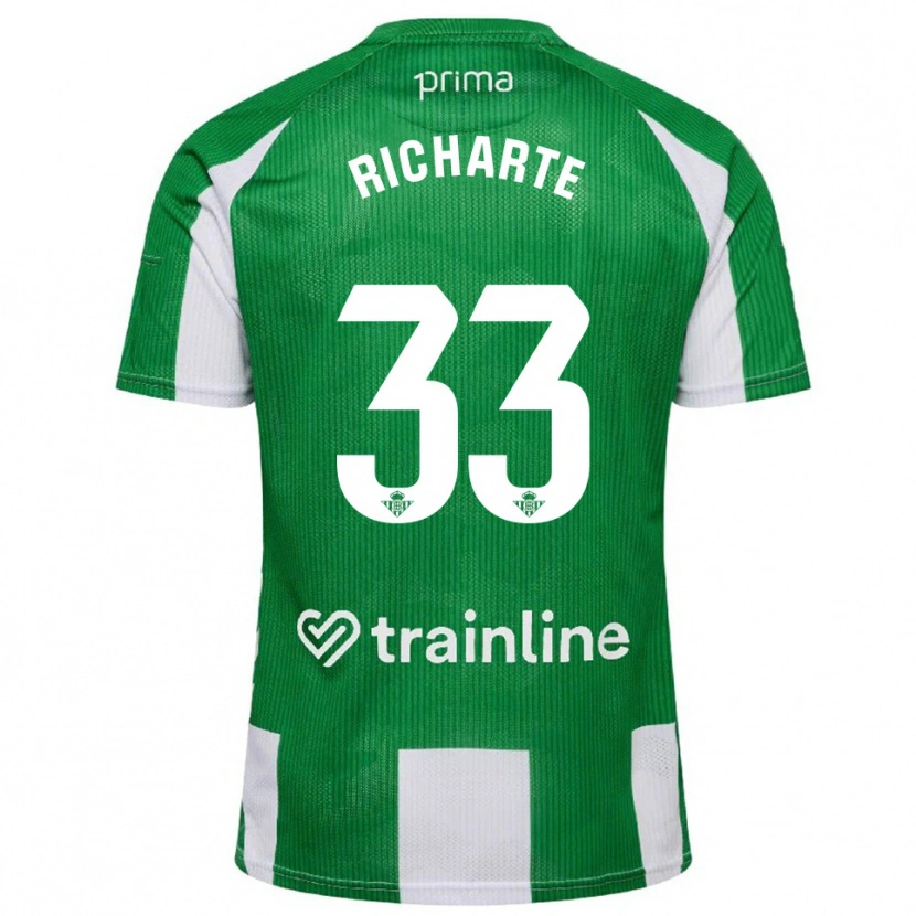 Danxen Mujer Camiseta Rubén Richarte #33 Verde Blanco 1ª Equipación 2025/26 La Camisa México
