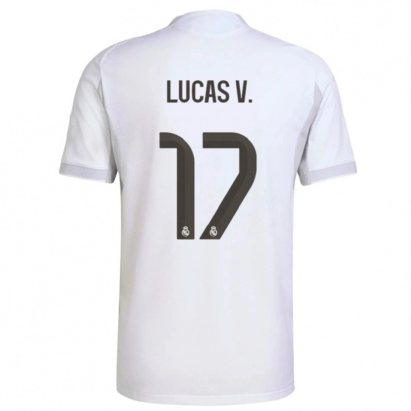 Danxen Mujer Camiseta Lucas Vazquez #17 Blanco Amarillo 1ª Equipación 2025/26 La Camisa México