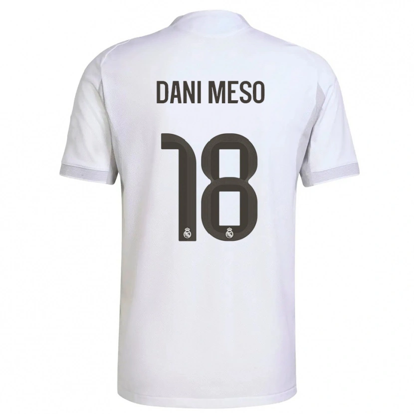 Danxen Mujer Camiseta Dani Meso #18 Blanco Amarillo 1ª Equipación 2025/26 La Camisa México