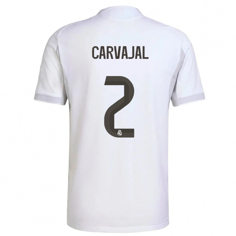 Danxen Mujer Camiseta Daniel Carvajal #2 Blanco Amarillo 1ª Equipación 2025/26 La Camisa México