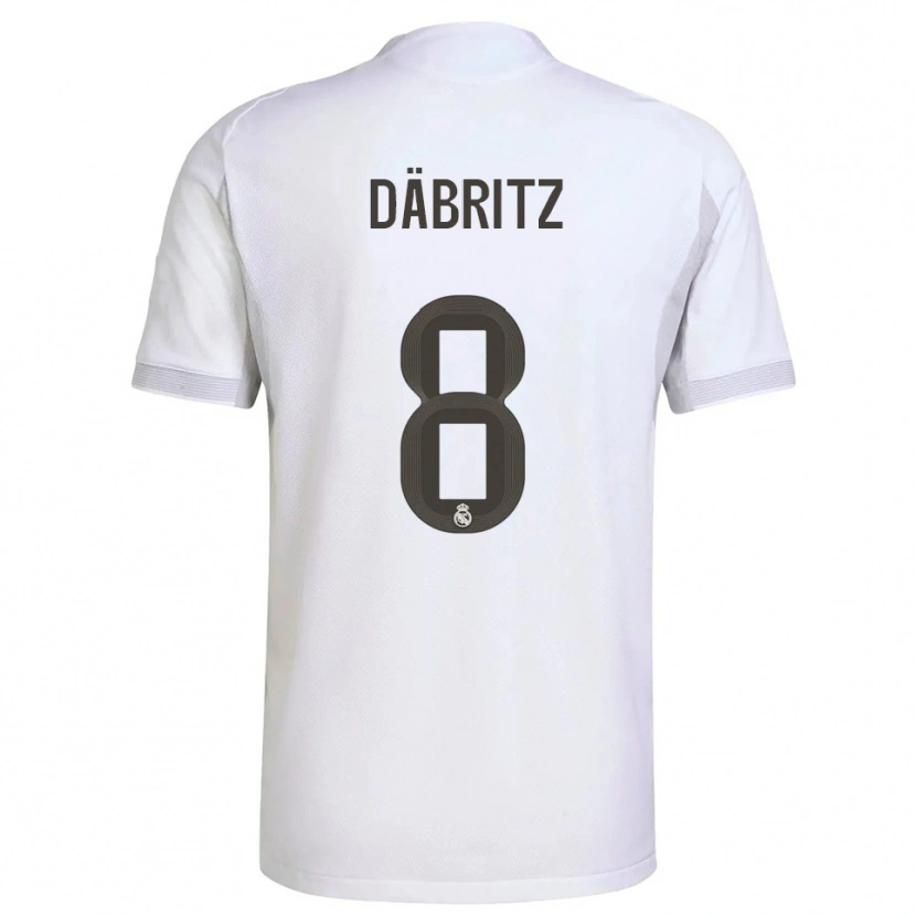 Danxen Mujer Camiseta Sara Däbritz #8 Blanco Amarillo 1ª Equipación 2025/26 La Camisa México