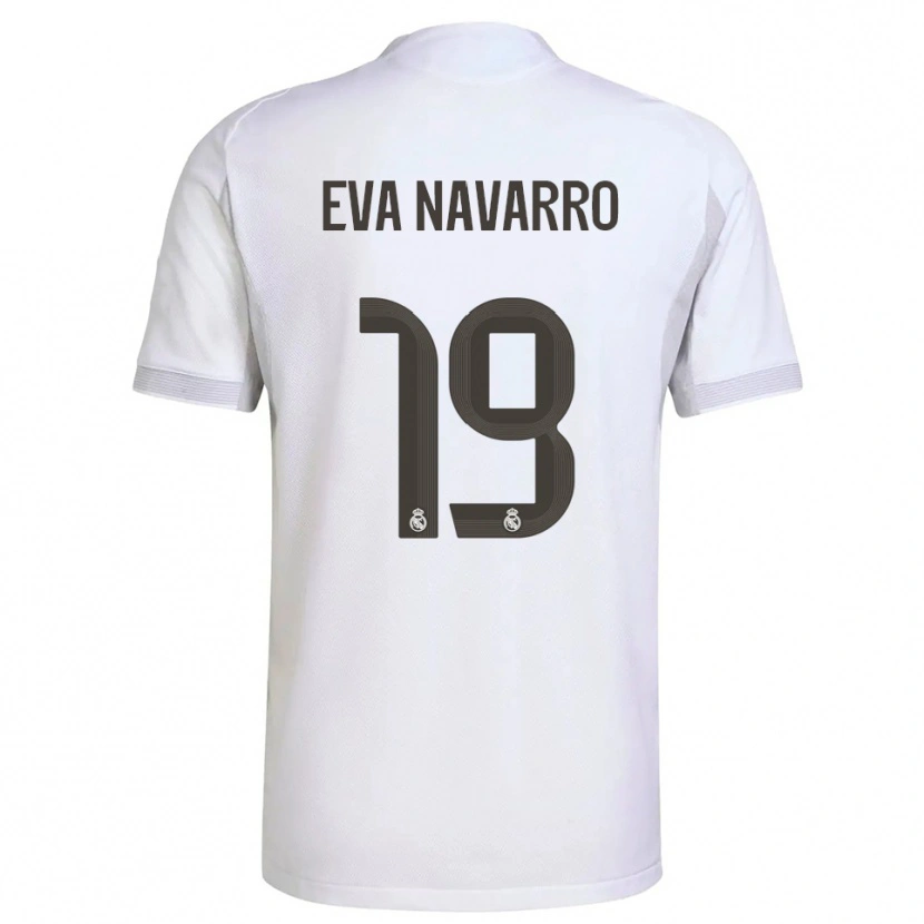 Danxen Mujer Camiseta Eva Navarro #19 Blanco Amarillo 1ª Equipación 2025/26 La Camisa México