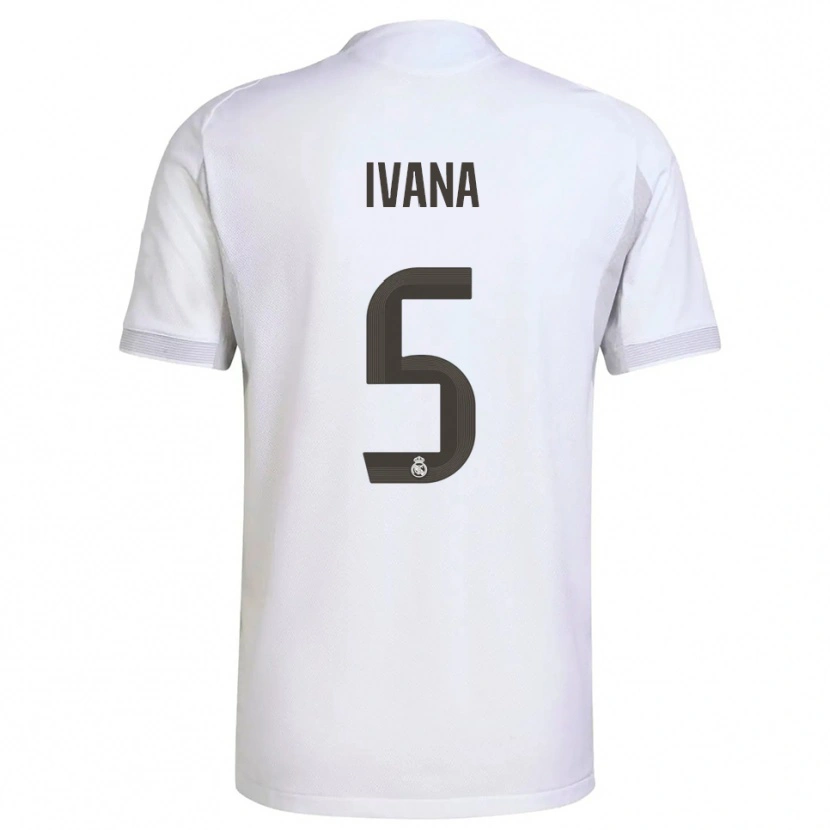 Danxen Mujer Camiseta Ivana Andres #5 Blanco Amarillo 1ª Equipación 2025/26 La Camisa México