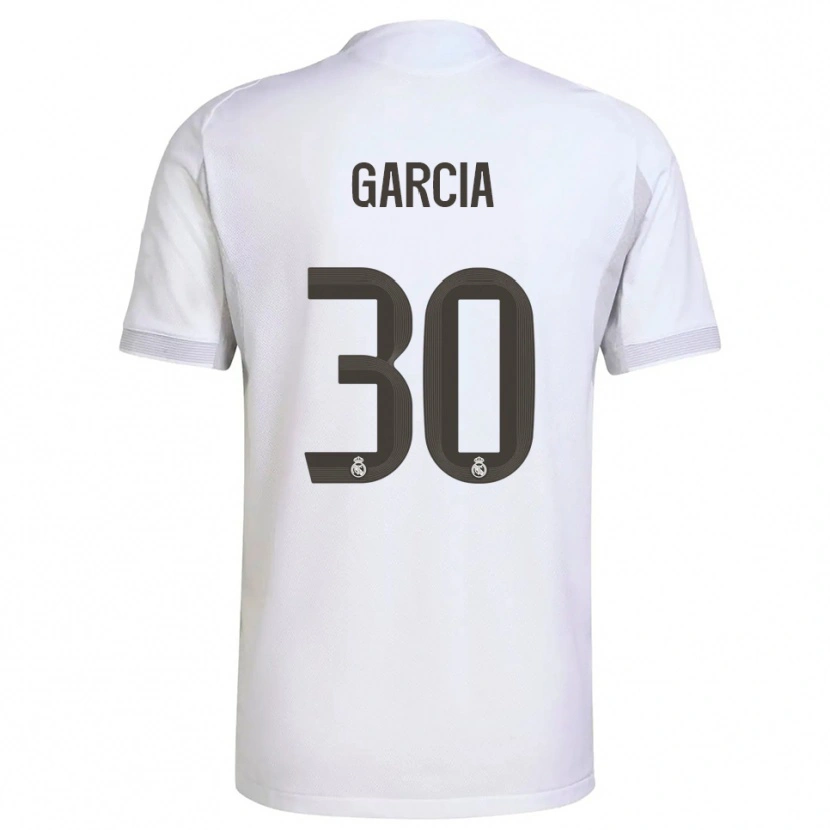 Danxen Mujer Camiseta Gonzalo García #30 Blanco Amarillo 1ª Equipación 2025/26 La Camisa México