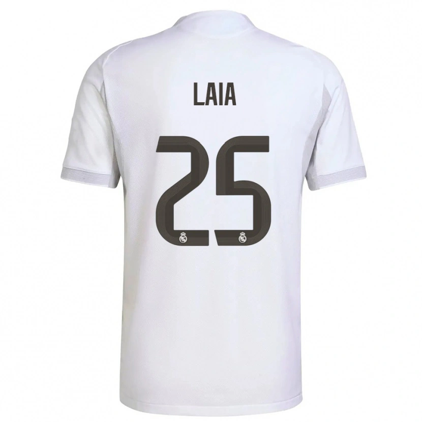 Danxen Mujer Camiseta Laia López De La Morena #25 Blanco Amarillo 1ª Equipación 2025/26 La Camisa México
