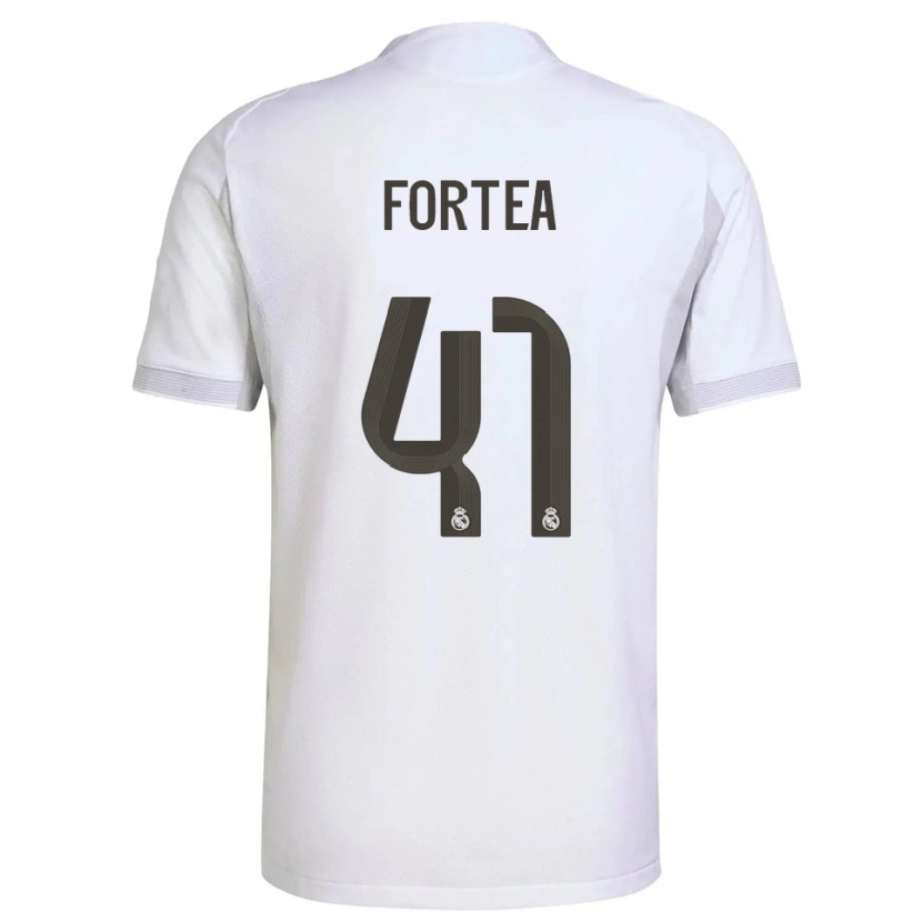 Danxen Mujer Camiseta Jesús Fortea #41 Blanco Amarillo 1ª Equipación 2025/26 La Camisa México