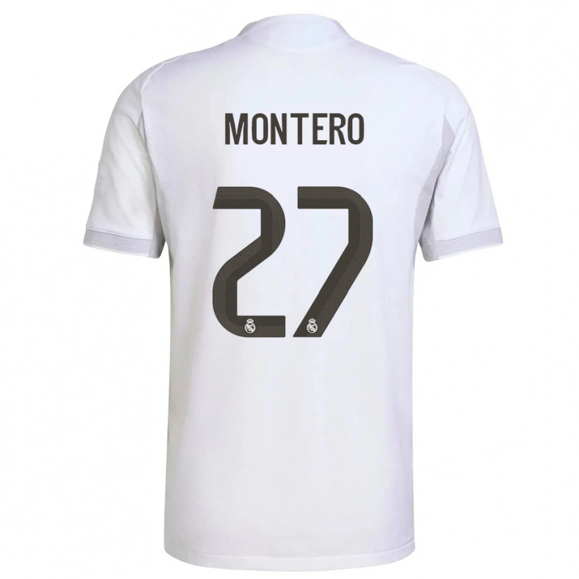 Danxen Mujer Camiseta Pablo Montero #27 Blanco Amarillo 1ª Equipación 2025/26 La Camisa México